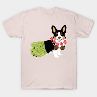 Tri Corgi Hula Dog T-Shirt